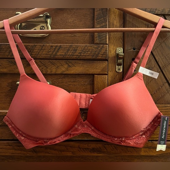 Ambrielle Wireless Ultimate Padded Upsize Bra 38B NWT in Garnet Rose color - Picture 1 of 5